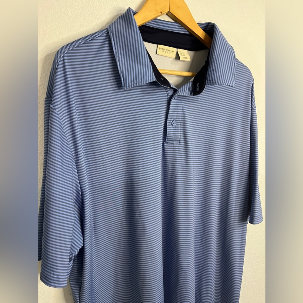 Rorie Whelan Golf Polo Shirt Striped Men's Large Blue Size XXL